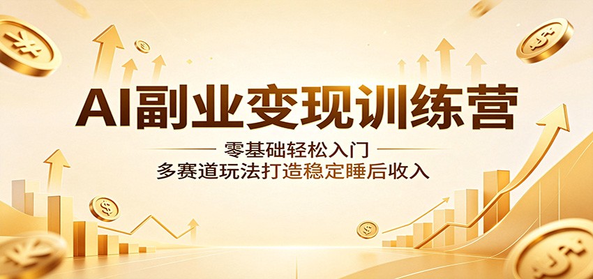 AI副业变现训练营：零基础轻松入门，多赛道玩法打造稳定睡后收入-hcnxn