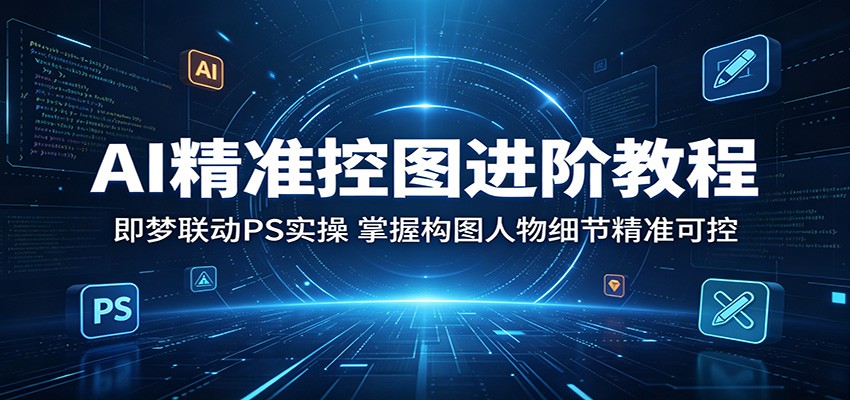 AI精准控图进阶教程：即梦联动PS实操，掌握构图人物细节精准可控-hcnxn