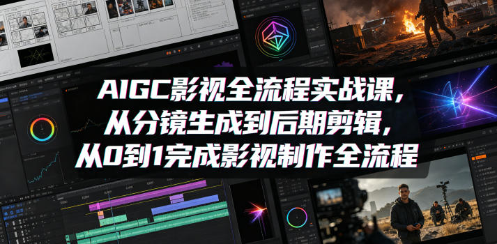 AIGC影视全流程实战课，从分镜生成到后期剪辑，从0到1完成影视制作全流程-hcnxn
