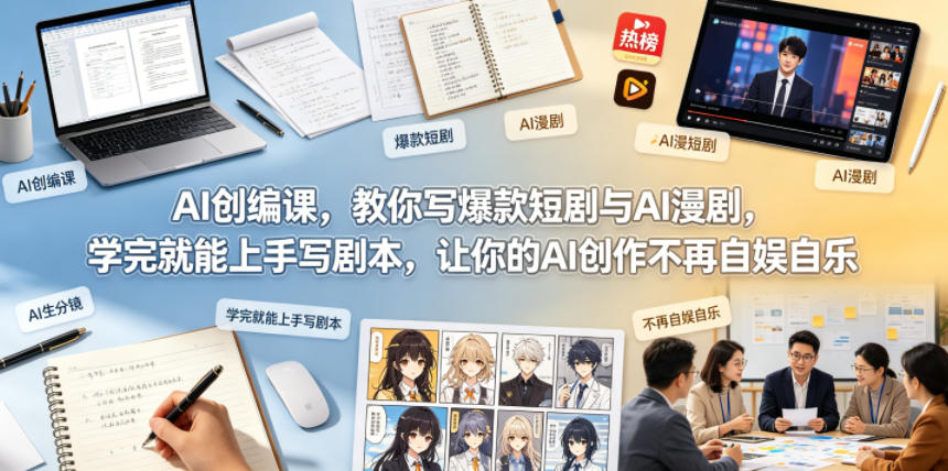 AI创编课，教你写爆款短剧与AI漫剧，学完就能上手写剧本，让你的AI创作不再自娱自乐-hcnxn