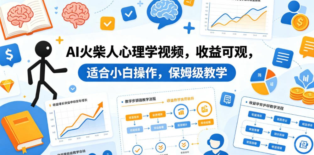 AI火柴人心理学视频，收益可观，适合小白操作，保姆级教学-hcnxn