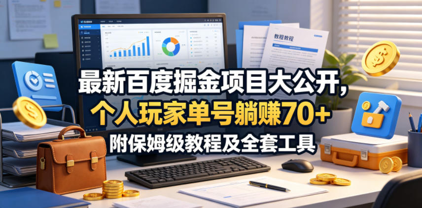 最新百度掘金项目大公开，个人玩家单号躺賺70+，附保姆级教程及全套工具【揭秘】-hcnxn