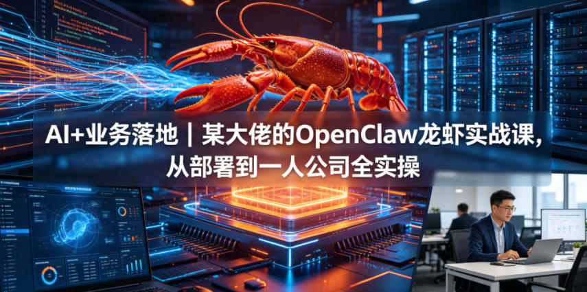 AI+业务落地｜某大佬的OpenClaw小龙虾实战课，从部署到一人公司全实操-hcnxn