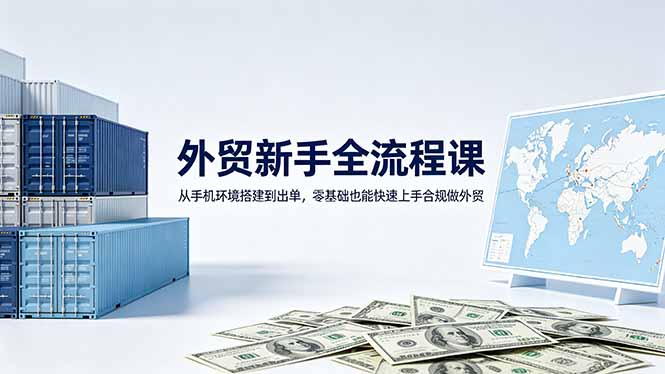 外贸新手全流程课：从手机环境搭建到出单，零基础也能快速上手合规做外贸-hcnxn