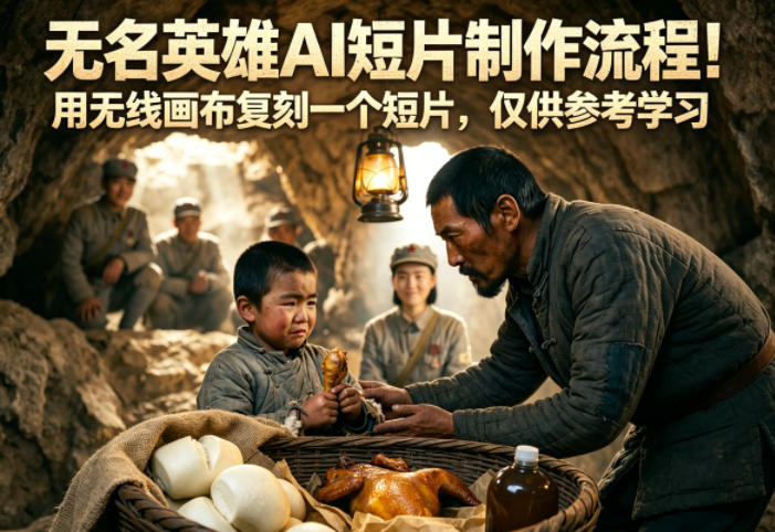 无名英雄AI短片制作流程！用无线画布复刻一个短片，仅供参考学习-hcnxn