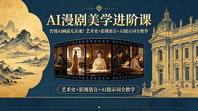 告别AI画面无灵魂！AI漫剧美学进阶课，艺术史+影视语言+AI提示词全教学-hcnxn