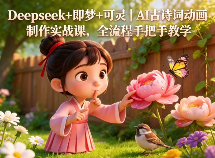 Deepseek+即梦+可灵｜AI古诗词动画制作实战课，全流程手把手教学-hcnxn