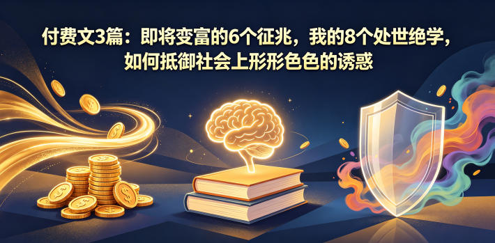 付费文3篇：即将变富的6个征兆，我的8个处世绝学，如何抵御社会上形形色色的诱惑-hcnxn