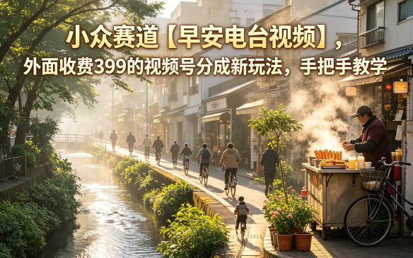 小众赛道【早安电台视频】，外面收费399的视频号分成新玩法，手把手教学-hcnxn