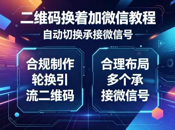 二维码换着加微信教程，自动切换承接微信号，合规制作轮换引流二维码，合理布局多个承接微信号-hcnxn