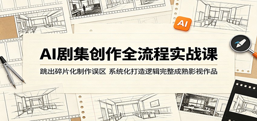 AI剧集创作全流程实战课：跳出碎片化制作误区，系统化打造逻辑完整成熟影视作品-hcnxn