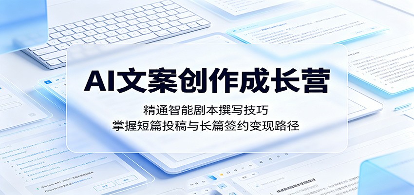 AI文案创作成长营：精通智能剧本撰写技巧，掌握短篇投稿与长篇签约变现路径-hcnxn