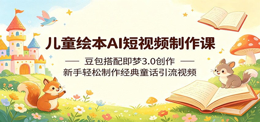 儿童绘本AI短视频制作课：豆包搭配即梦3.0创作，新手轻松制作经典童话引流视频-hcnxn