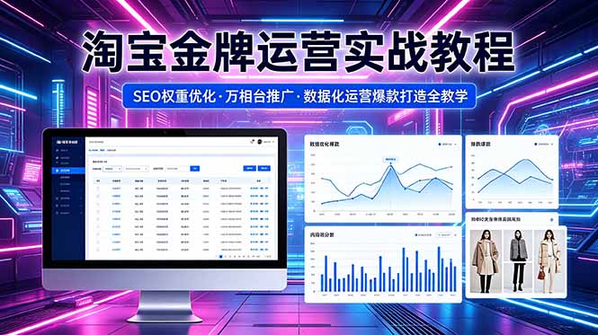 2026 淘宝金牌运营实战教程，SEO权重优化万相台推广，数据化运营爆款打造全教学-hcnxn