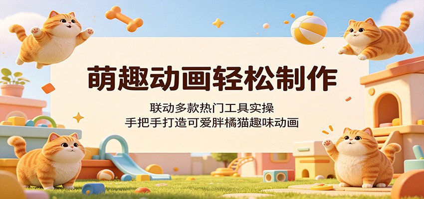 萌趣动画轻松制作，联动多款热门工具实操，手把手打造可爱胖橘猫趣味动画-hcnxn