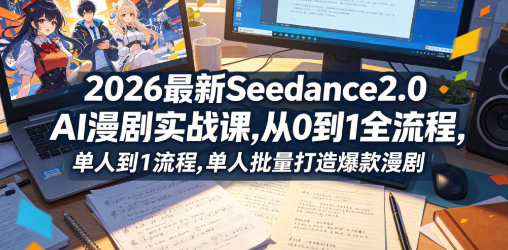 2026最新Seedance2.0 AI漫剧实战课,，从0到1全流程，单人批量打造爆款漫剧-hcnxn