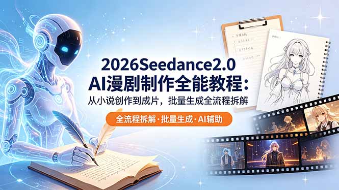 2026Seedance2.0 AI制作全能教程：从小说创作到成片，批量生成全流程拆解-hcnxn