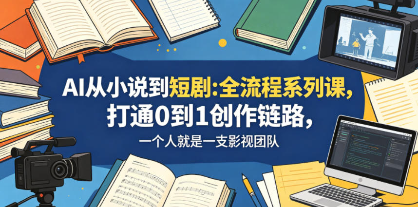 AI从小说到短剧全流程系列课，打通0到1创作链路，一个人就是一支影视团队-hcnxn