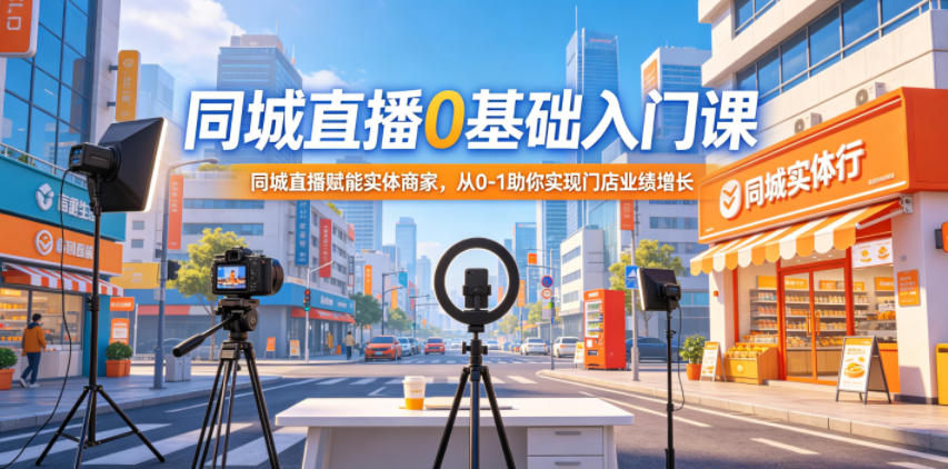 同城直播0基础入门课，同城直播赋能实体商家，从0-1助你实现门店业绩增长-hcnxn