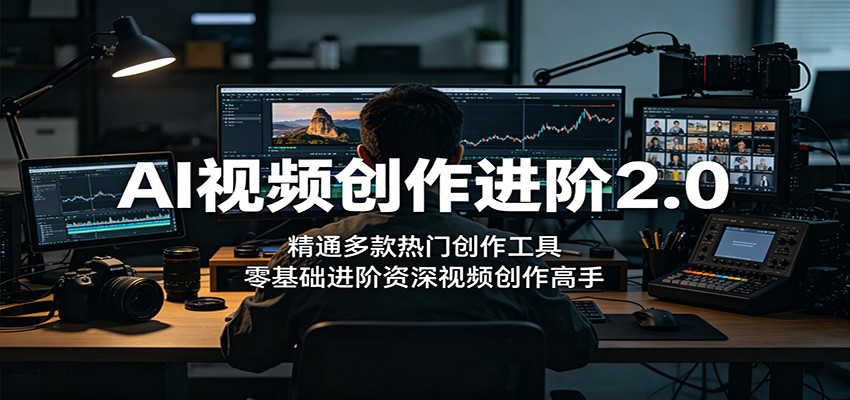 AI视频创作进阶2.0：精通多款热门创作工具，零基础进阶资深视频创作高手-hcnxn