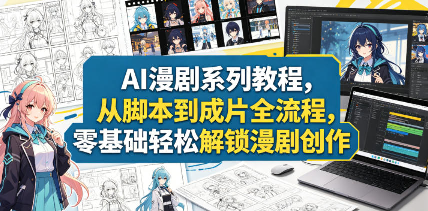 AI漫剧系列教程，从脚本到成片全流程，零基础轻松解锁漫剧创作-hcnxn