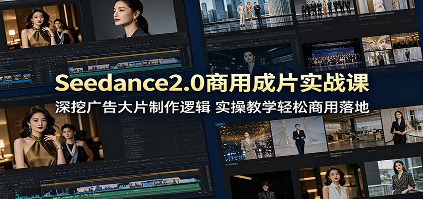 Seedance2.0商用成片实战课：深挖广告大片制作逻辑，实操教学轻松商用落地-hcnxn