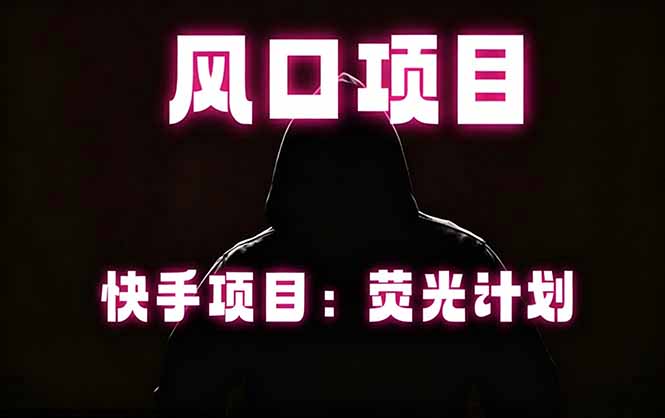 快手风口项目，荧光计划托管，长期稳定，适合批量做-hcnxn