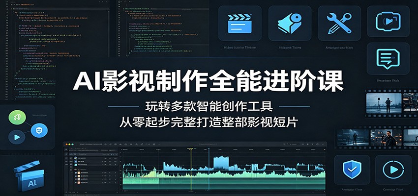 AI影视制作全能进阶课：玩转多款智能创作工具，从零起步完整打造整部影视短片-hcnxn
