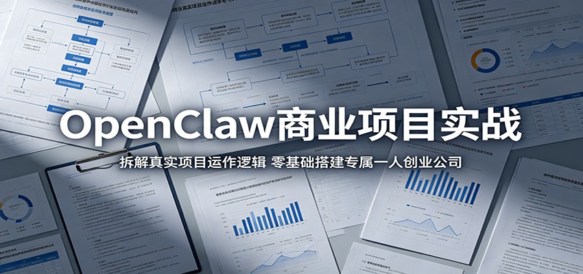 OpenClaw商业项目实战：拆解真实项目运作逻辑，零基础搭建专属一人创业公司-hcnxn