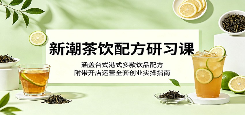 新潮茶饮配方研习课：涵盖台式港式多款饮品配方，附带开店运营全套创业实操指南-hcnxn