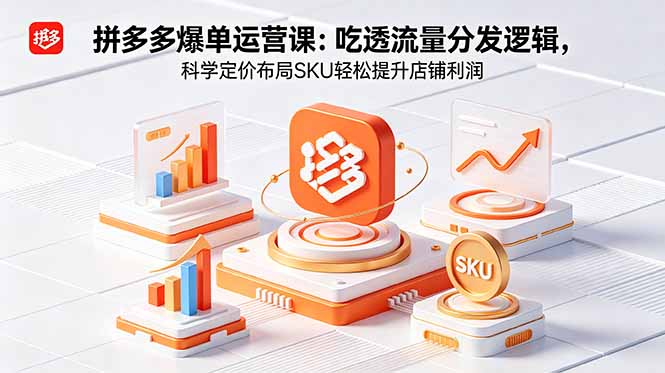 拼多多爆单运营实战课：吃透流量分发逻辑，科学定价布局SKU轻松提升店铺利润-hcnxn