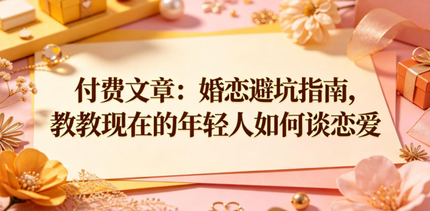 付费文章：婚恋避坑指南，教教现在的年轻人如何谈恋爱-hcnxn