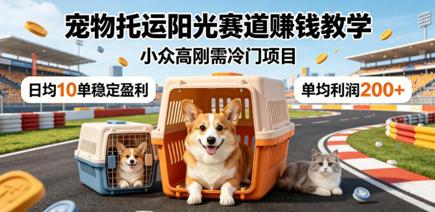 宠物托运阳光赛道賺钱教学，小众高刚需冷门项目，日均10单稳定盈利，单均利润200+-hcnxn