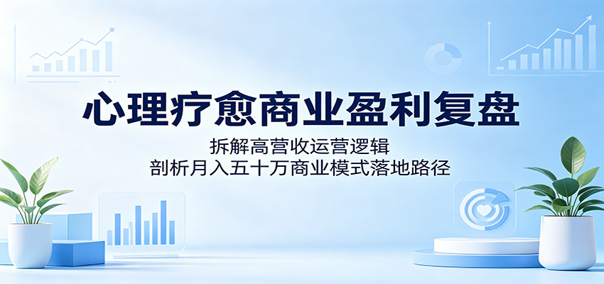 心理疗愈商业盈利复盘：拆解高营收运营逻辑，剖析月入五十万商业模式落地路径-hcnxn
