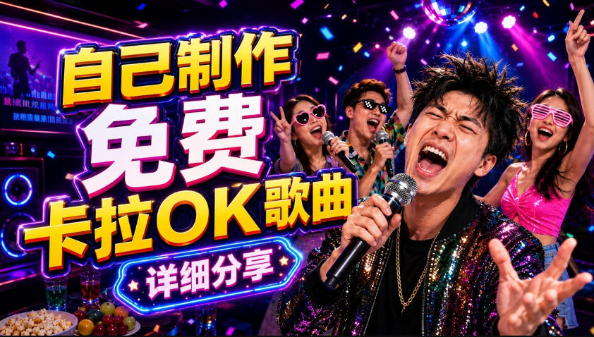 零基础AI制作免费卡拉OK视频教程，从歌曲生成、音轨分离到字幕制作、视频导出，手把手教学-hcnxn
