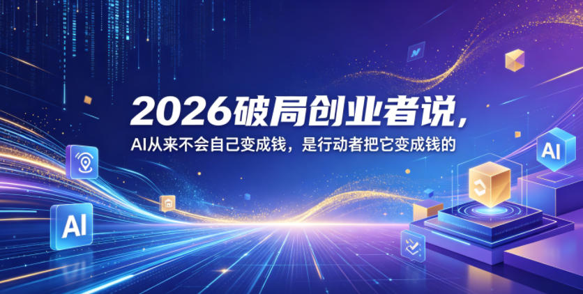 2026破局创业者说，AI从来不会自己变成钱，是行动者把它变成钱的【文档】-hcnxn