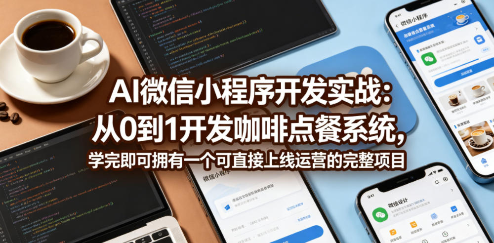 AI微信小程序开发实战：从0到1开发咖啡点餐系统，学完即可拥有一个可直接上线运营的完整项目-hcnxn