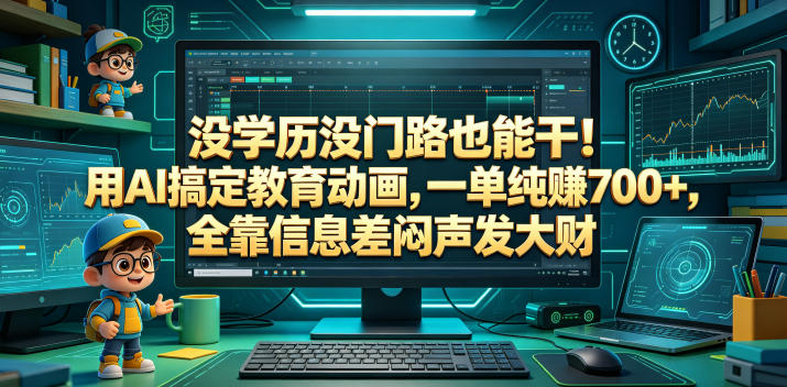 没学历没门路也能干！用AI搞定教育动画，一单纯賺700+，全靠信息差闷声发大财【揭秘】-hcnxn
