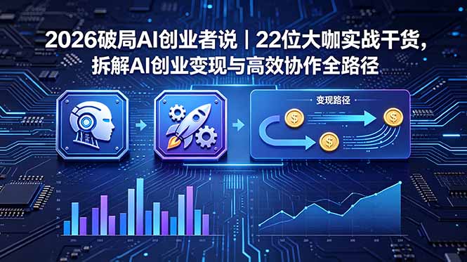 2026 破局 AI 创业者说｜22 位大咖实战干货，拆解 AI 创业变现与高效协作全路径-hcnxn