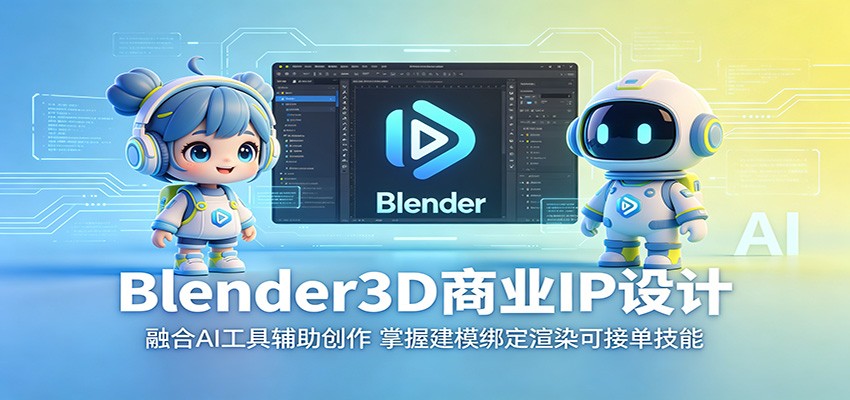 Blender3D商业IP设计：融合AI工具辅助创作，掌握建模绑定渲染可接单技能-hcnxn
