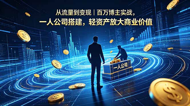 从流量到变现｜百万博主实战，一人公司搭建，轻资产放大商业价值-hcnxn