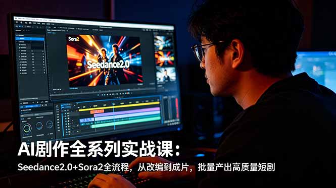 AI剧作全系列实战课：Seedance2.0+Sora2全流程，从改编到成片，批量产出高质量短剧-hcnxn