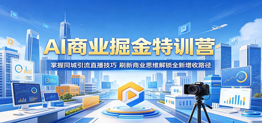 AI商业掘金特训营：掌握同城引流直播技巧，刷新商业思维解锁全新增收路径-hcnxn