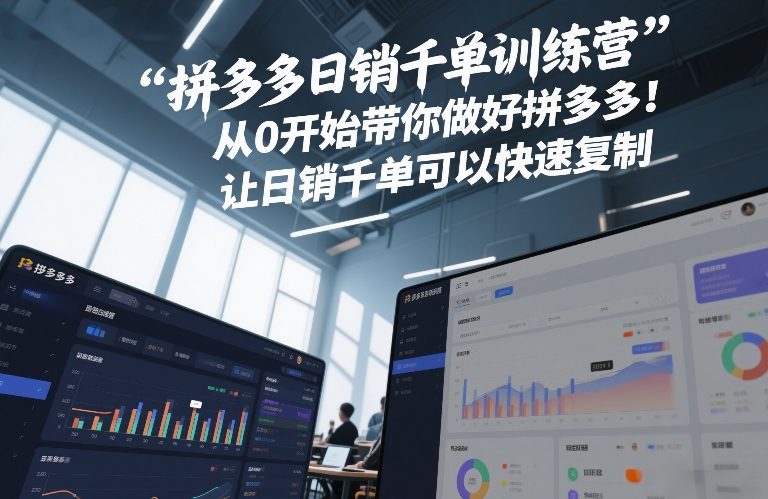 拼多多日销千单训练营，从0开始带你做好拼多多，让日销千单可以快速复制(更新26年5月)-hcnxn