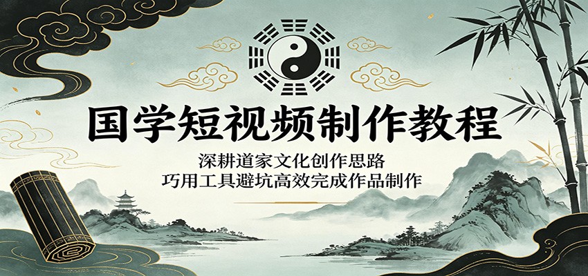 国学短视频制作教程：深耕道家文化创作思路，巧用工具避坑高效完成作品制作-hcnxn