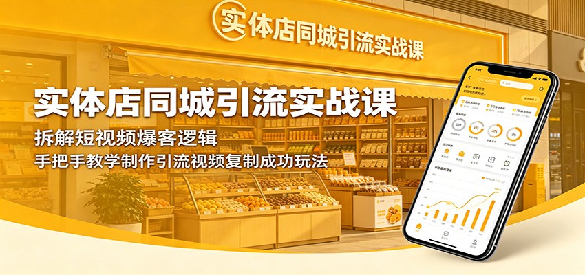 实体店同城引流实战课：拆解短视频爆客逻辑，手把手教学制作引流视频复制成功玩法-hcnxn