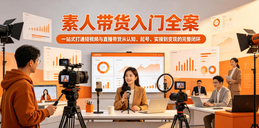 素人带货入门全案，一站式打通短视频与直播带货从认知、起号、实操到变现的完整闭环-hcnxn