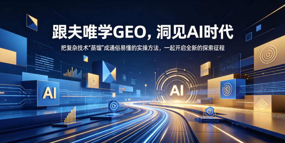 跟夫唯学GEO，洞见AI时代，把复杂技术“蒸馏”成通俗易懂的实操方法，一起开启全新的探索征程-hcnxn
