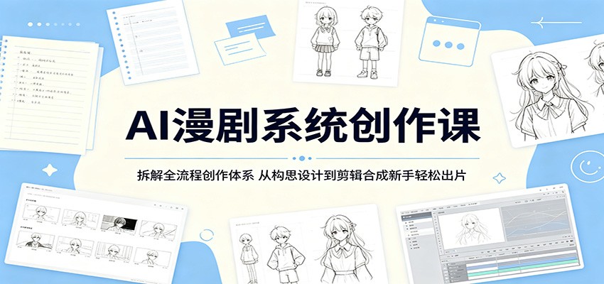 AI漫剧系统创作课：拆解全流程创作体系，从构思设计到剪辑合成新手轻松出片-hcnxn