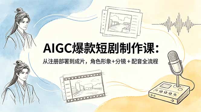 AIGC爆款短剧制作课：从注册部署到成片，角色形象+分镜+配音全流程-hcnxn